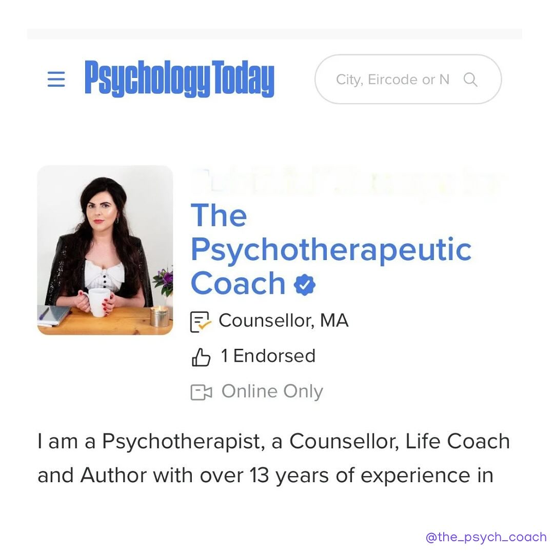 Delighted to be verified by @psych_today.
You can book a free consultation with me from the link in my bio.
#irishtherapist #onlinetherapy #psychotherapist #counselling