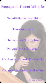 💜You’re not too sensitive 
💜Tears are not weak
💜Pet grief is real grief
💜Online therapy is great
💜You don’t need to be tough all the time
💜Using humour as an excuse to be mean is not okay
Book a FREE consultation with me via the link in my bio.
#psychotherapy #onlinetherapy #irishtherapist #coaching