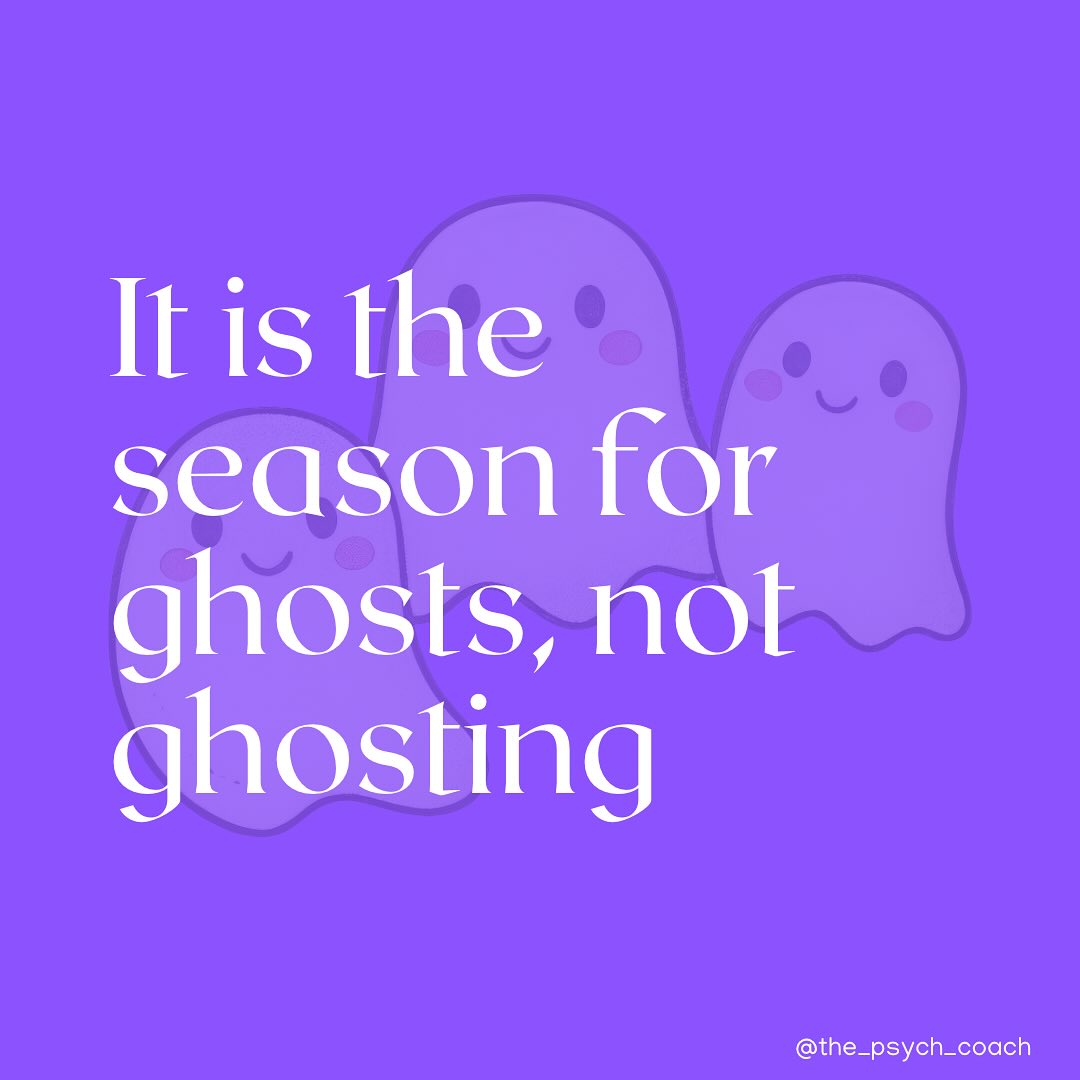 Let’s talk about ghosting! 👻
It is the season for all things ghost but let’s remember
✅to spooky ghosts
❌to ghosting behaviour
Have you ever experienced the sudden disappearance of someone you thought you had a connection with? That’s what we call 𝘨𝘩𝘰𝘴𝘵𝘪𝘯𝘨. It’s a phenomenon that has become all too common in today’s digital age, leaving many feeling confused, hurt and frustrated. 
👻What is ghosting? 
Ghosting refers to the act of abruptly cutting off all communication with someone without any explanation or closure. It can happen in various relationships, be it romantic, friendship, or even professional connections. The ghoster simply vanishes, leaving the other person wondering what went wrong and why.
👻Why do people ghost? 
Ghosting can happen for a multitude of reasons, and it’s essential to remember that everyone’s situation is unique. 
Some people may ghost because they struggle with confrontation or fear of hurting others. 
Others may have lost interest or found themselves overwhelmed with personal challenges. 
While the reasons behind it can be complex, it’s important to acknowledge that 𝘨𝘩𝘰𝘴𝘵𝘪𝘯𝘨 𝘪𝘴 𝘢 𝘳𝘦𝘧𝘭𝘦𝘤𝘵𝘪𝘰𝘯 𝘰𝘧 𝘵𝘩𝘦 𝘨𝘩𝘰𝘴𝘵𝘦𝘳’𝘴 𝘣𝘦𝘩𝘢𝘷𝘪𝘰𝘳 𝘳𝘢𝘵𝘩𝘦𝘳 𝘵𝘩𝘢𝘯 𝘢 𝘳𝘦𝘧𝘭𝘦𝘤𝘵𝘪𝘰𝘯 𝘰𝘧 𝘺𝘰𝘶𝘳 𝘸𝘰𝘳𝘵𝘩.
👻How does it feel to be ghosted? 
Being ghosted can be a 𝘥𝘦𝘦𝘱𝘭𝘺 𝘱𝘢𝘪𝘯𝘧𝘶𝘭 experience. It can leave you with a sense of rejection, self-doubt and unanswered questions. You may find yourself wondering what you did wrong or what you could have done differently. 
Remember though, that being ghosted says more about the ghoster’s inability to communicate than it does about your value as an individual.
While ghosting can be hurtful, it’s essential to focus on your own well-being and emotional healing. 
You can book a free consultation with me from the link in my bio. 
#ghosting #HealingJourney #EmotionalWellbeing #halloween #irishtherapist